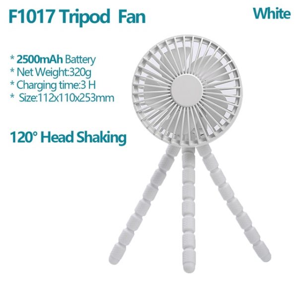 Mini Stroller Fan Cooler Clip for Baby Rechargeable Hand Fan with Head Shaking Desktop Table USB 4.jpg 640x640 4 - Portable Fan