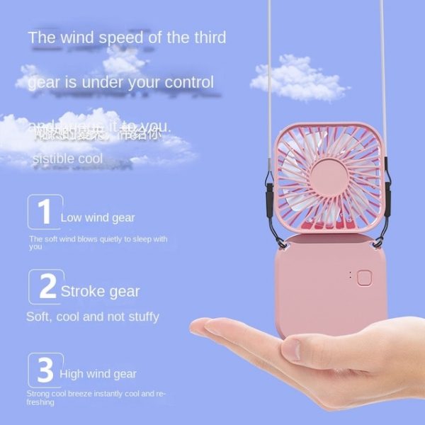 New Hanging Neck Foldable Small Electric Fan Portable Handheld Creative Student Dormitory Sports USB Outdoor Mini 1.jpg 640x640 1 - Portable Fan