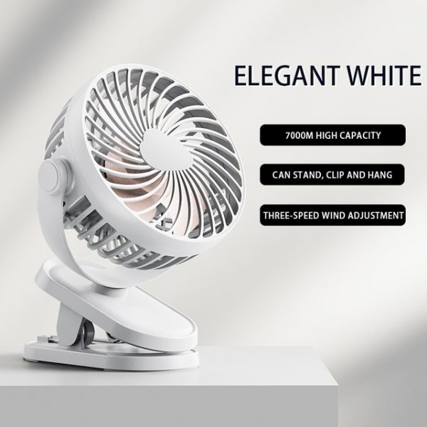 Portable Usb Rechargeable Fan Mini Desktop Clip Fan 360 Degree 3 speed Silent with Strong Wind 4.jpg 640x640 4 - Portable Fan